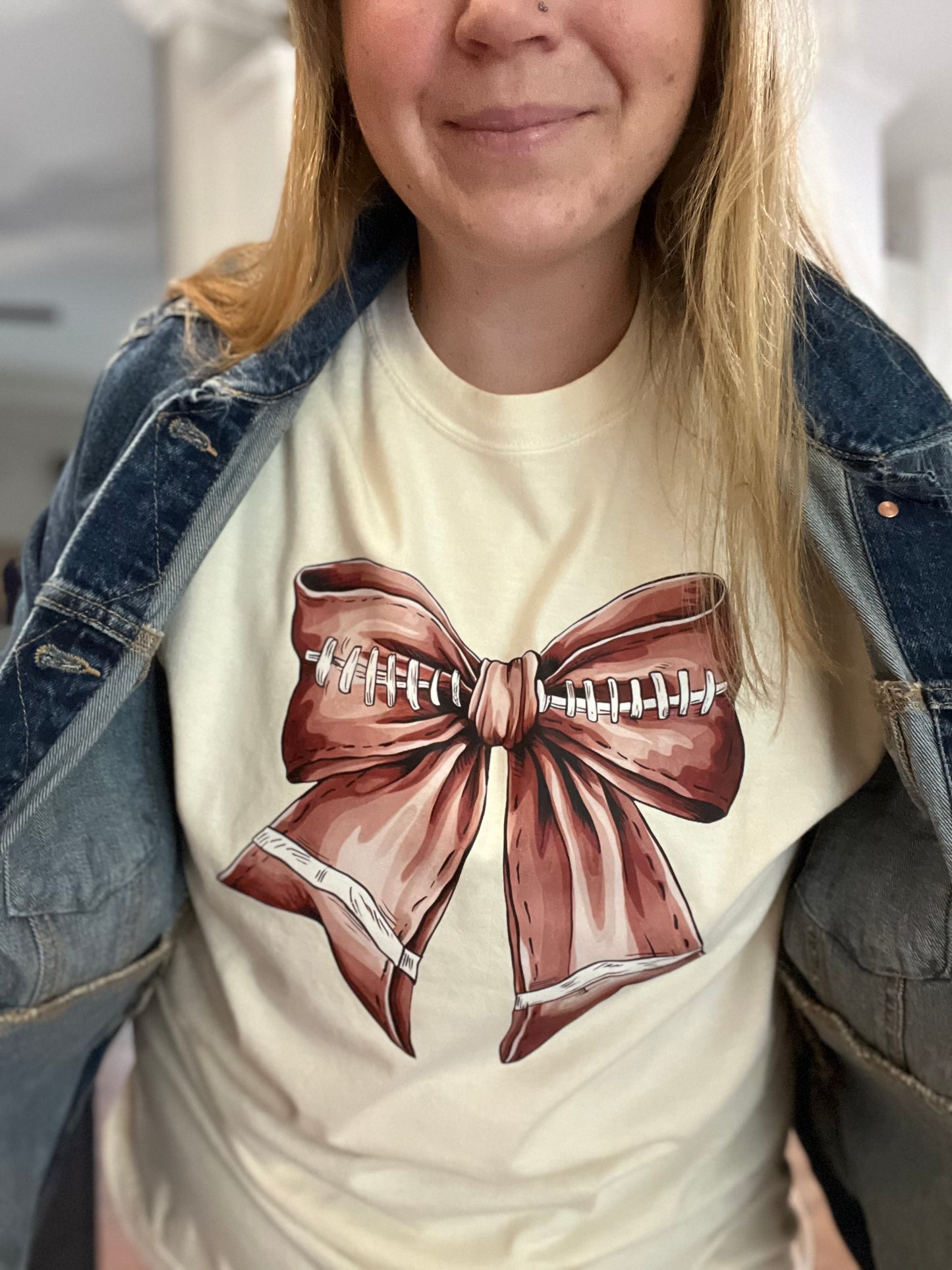 Football Bow Tee