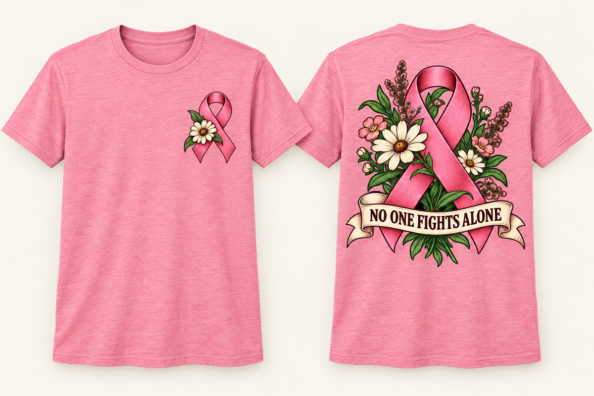 No One Fights Alone | Breast Cancer Awareness Tee