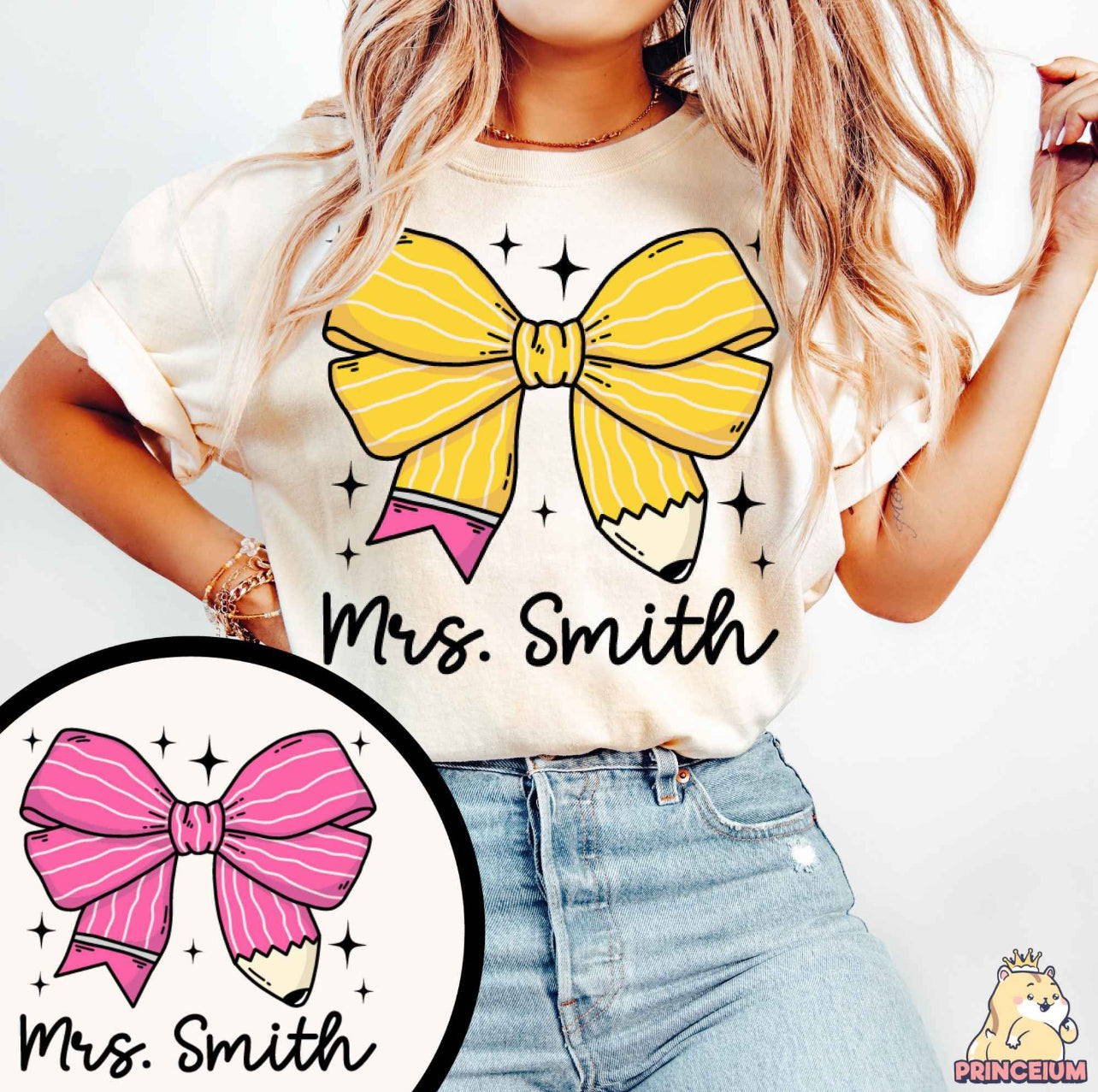 Custom Pencil Bow Tshirt