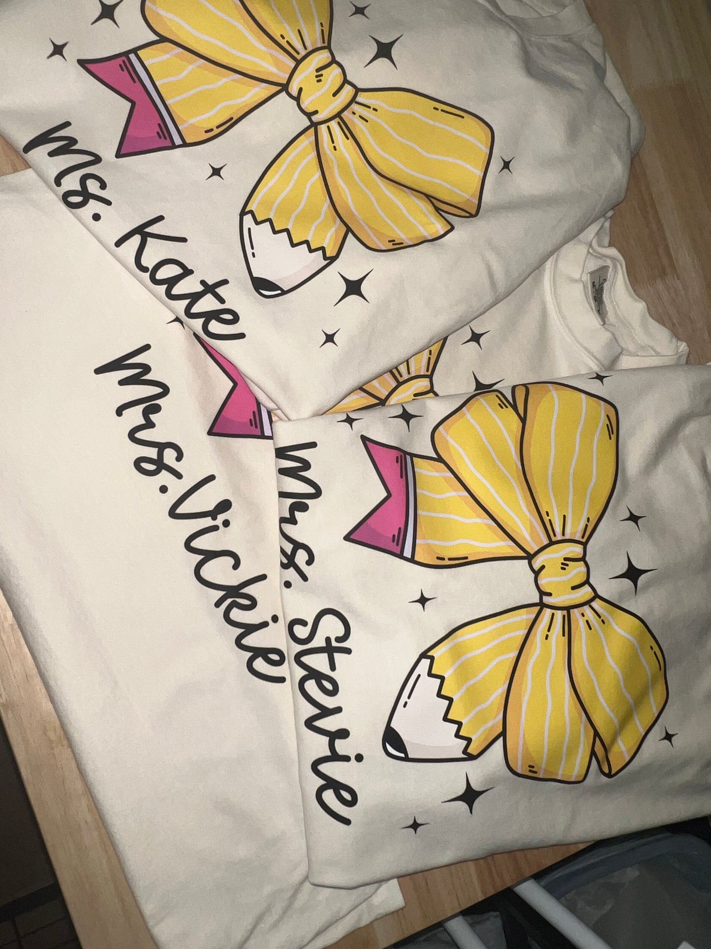 Custom Pencil Bow Tshirt