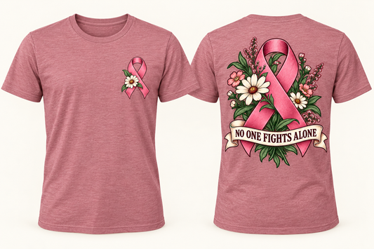 No One Fights Alone | Breast Cancer Awareness Tee