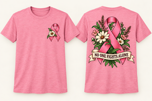 No One Fights Alone | Breast Cancer Awareness Tee